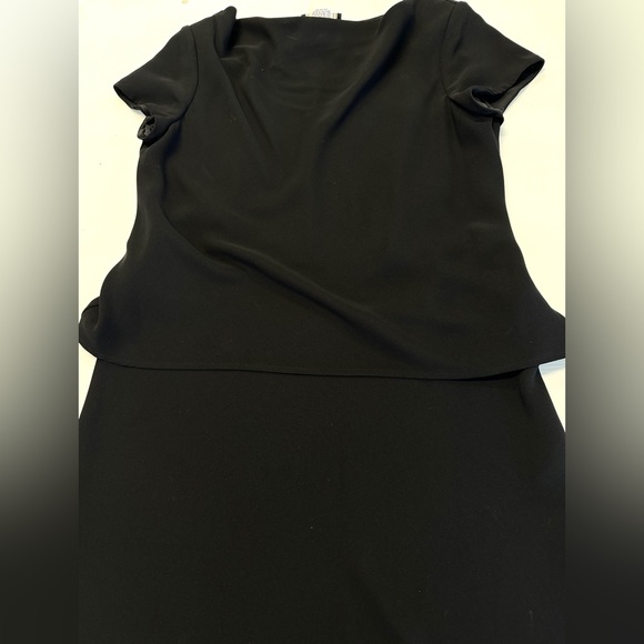 S.L. Fashions Black Evening Drape Neck Dress Size 12 - Picture 6 of 7